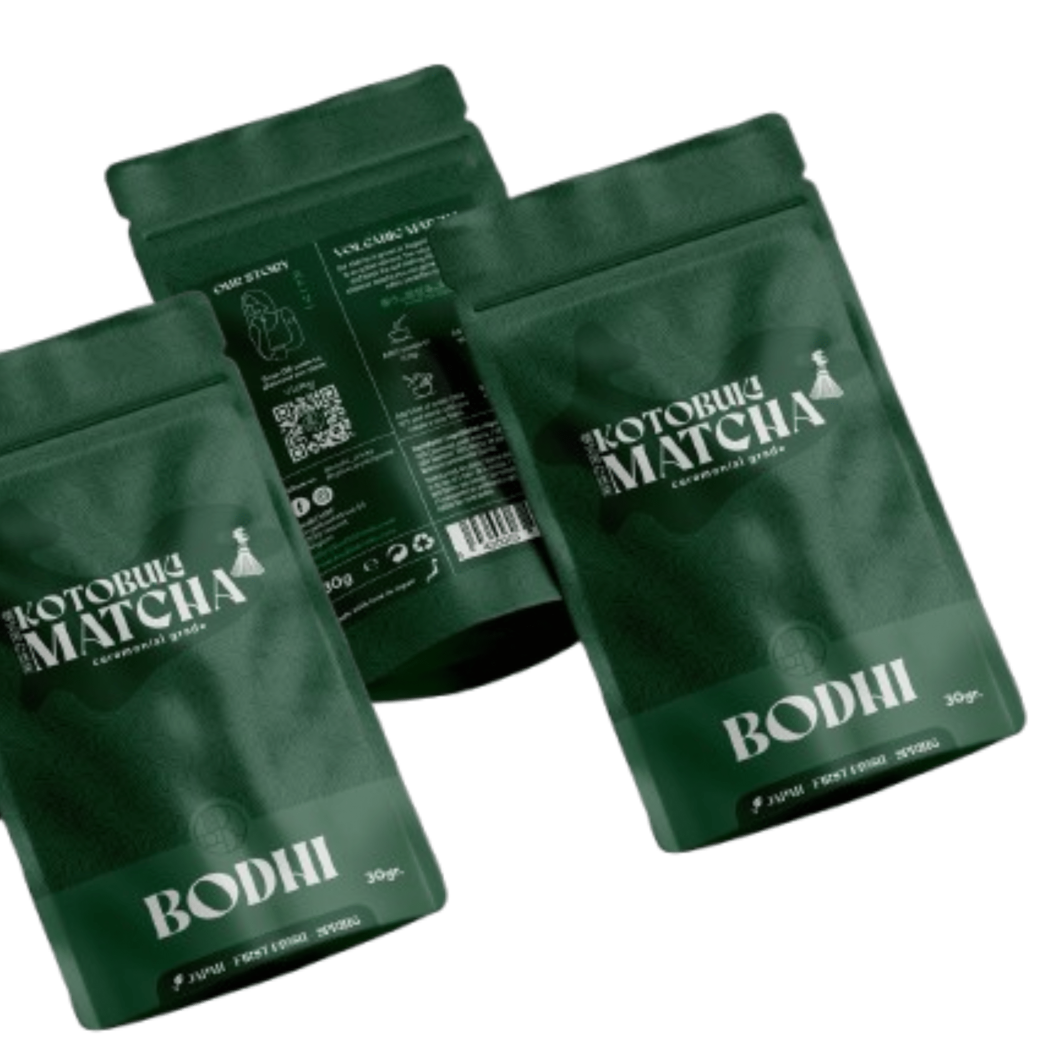 Kotobuki Ceremonial Matcha - Bodhi Drinks - Combipakket: 3x pouch 30gr - japanese matcha - kagoshima - vulcanic - tana - first flush - spring - sweet matcha - A grade - ceremonial grade - belgisch merk - lokaal - duurzaam